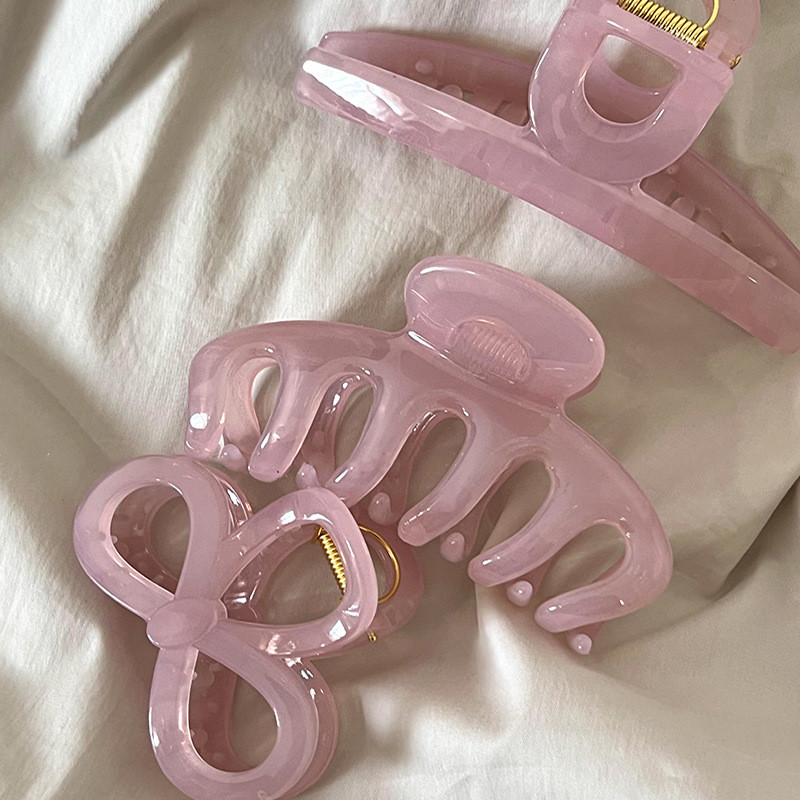 Kẹp Cá Mập Nữ Jelly Pink Kẹp Tóc Móng Vuốt Kẹp