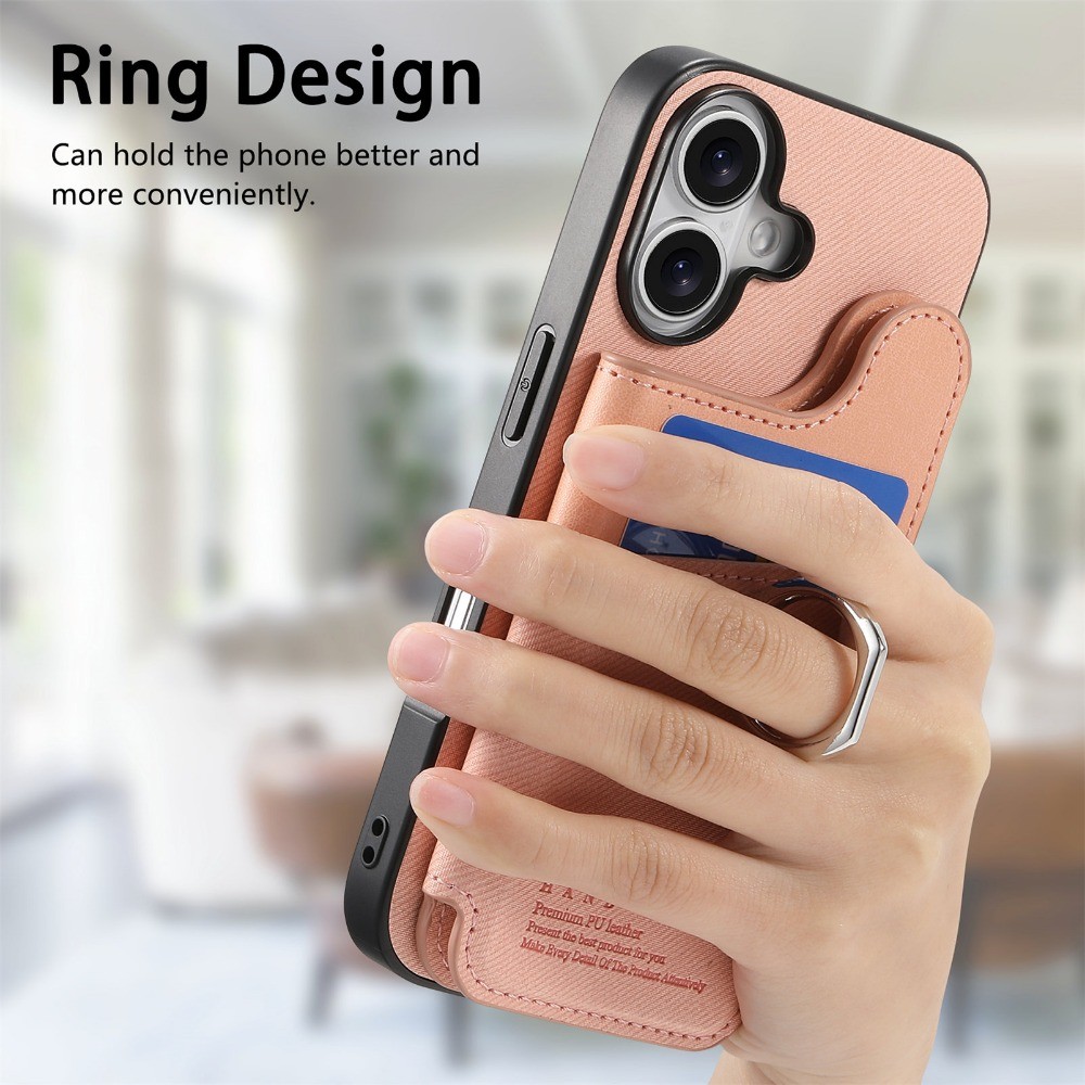 Ví Lật Da Có Hộp Đựng Thẻ RFID Chặn Điện Thoại Cho IPhone 16E 16 15 14 Plus 13 12 11 Pro Max Vòng Giá Đỡ Bao