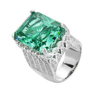 Châu Âu Mỹ ins Phong Cách Mới Đáy Đồng Mạ Vàng Vuông Vuông Nhẫn Nữ 15 * 20