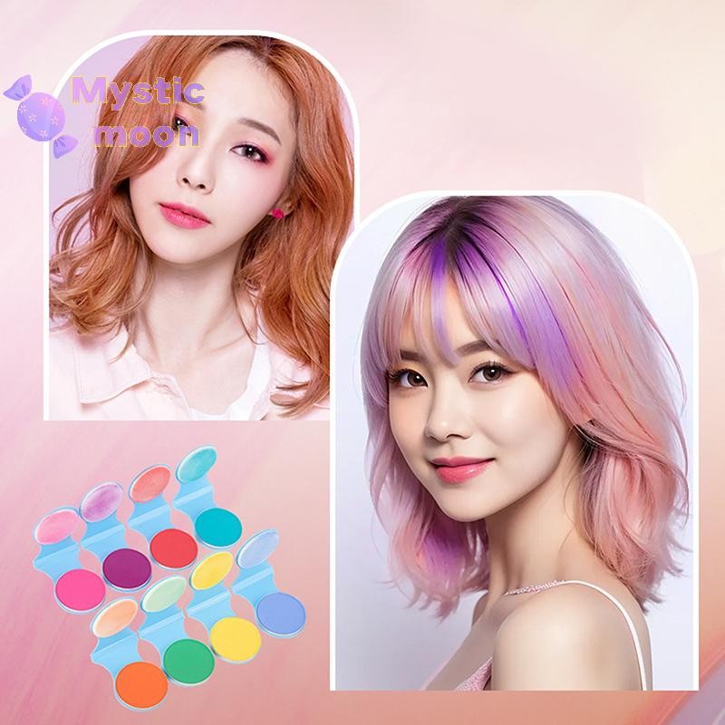 [Huyền bí] Phấn tóc tạm thời Trang điểm màu tóc có thể giặt được cho các sự kiện thể thao Halloween Cosplay Lễ hội Thuốc nhuộm tóc một phần [Mới]