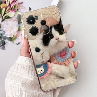 Dành Cho Xiaomi Redmi Note 14 4G EU Vỏ 2025 Mèo Dễ Thương Nhện Sư Tử Hoạt Hình Mềm Trong Suốt Silicon Cho Redmi Note14 4G EU Ốp Lưng
