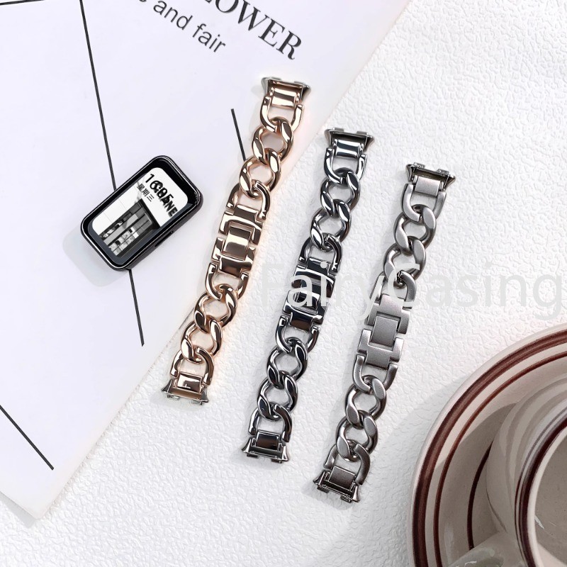 Dành Cho Huawei Band 11 10 9 8 Dây Đeo Bằng Thép Không Gỉ Correa Huawei Band 11pro Quyến Rũ Kim Loại Thay Thế Vòng Tay Phụ Kiện Watchband