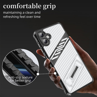 Dành Cho Samsung Galaxy A06 Ốp điện thoại PC Cứng Trong Suốt Lưng Mềm TPU Tích Hợp Chân Đế Ẩn Chống Rơi Chống Sốc Mỏng Bao