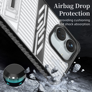 Dành cho Xiaomi 13T / 13T Pro / Redmi 13C / Turbo 4 Ốp điện thoại PC cứng trong suốt TPU mềm tích hợp chân đế ẩn Chống rơi Vỏ mỏng chống sốc