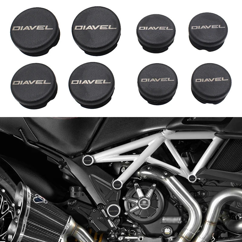 8PC Khung Lỗ Nắp Cắm Trang Trí Khung Nắp Dành Cho Ducati Diavel1200 Diavel 1200 2011-2018 2015 2016 2017 Xe Máy