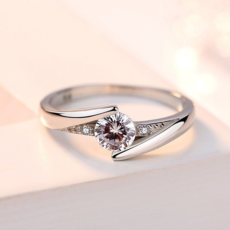 Thời Trang Chữ Thập Kim Cương Cặp Đôi Nhẫn Có Thể Điều Chỉnh Độc Đáo Thời Trang Hứa Cưới Cặp Đôi Nhẫn Nam Nữ