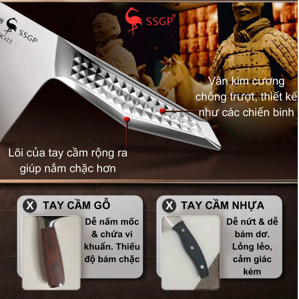 Dao thái thịt Stuttgart của SSGP  - SS01506 dao cắt thịt, dao thái dao bầm, dao chặt dao làm bếp