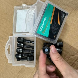 10 Đầu chụp tôn, mũi chụp tôn 8mm có nam châm từ tính thép CRV chuôi lục giác lắp máy khoan, bulong, bắn vít