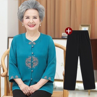 Người Cao Tuổi Trung Niên Mặc Nữ Bà Phù Hợp Với Mẹ Mùa Xuân Mặc Áo Sơ Mi Bà Già Top 70 Quần Áo Người Cao Tuổi 6080 Người Trung Niên Mặc Nữ Bà Phù Hợp Với Mẹ Mùa Xuân Mặc Áo Sơ Mi Bà Già Top 70 Quần Áo Người Cao Tuổi 60804.6