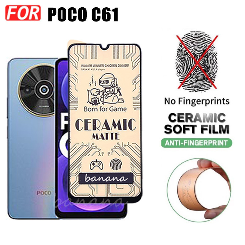 Ốp điện thoại chống sốc 3 trong 1 Poco C61 cho phim mờ gốm Poco C65 + Phim ống kính máy ảnh