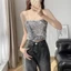 NICOLOO Dây Xích Sequin Gợi Cảm, Mùa Hè Có Miếng Lót Ngực Ống Top, Thời Trang Cô Gái Gia Vị Mềm Crop Top Nữ