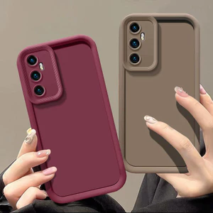Dành Cho Realme 14X C71 C73 C75 C75X 15 Pro C65 C63 C67 C53 C51 Note 50 60 4G 13 Pro + 5G Vỏ Điện Thoại Mờ Mềm Chống Rơi Bảo Vệ Camera Vỏ Silicon Lỏng Vuông