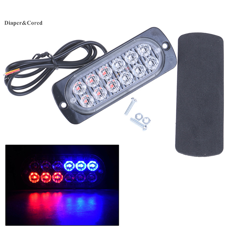 Diaper & CORED Đỏ / Xanh 12 Đèn LED xe nhấp nháy khẩn cấp cảnh sát đèn ...