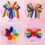 DELMER Rainbow Kẹp Tóc, Đàn Hồi Jumbo Lớn Cầu Vồng Tóc Nơ Dây Buộc, Sinh Nhật Không Hại Độc Đáo Ngày Niềm Tự Hào Ruy Băng Tóc Đảng