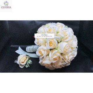 hoa cưới cầm tay cô dâu bằng sáp cao cấp ( nhiều mẫu đi kèm)