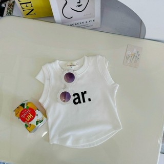 A16- Áo thun phối tay con dành Cho Bé gái chữ AR - Size 8-35Kg