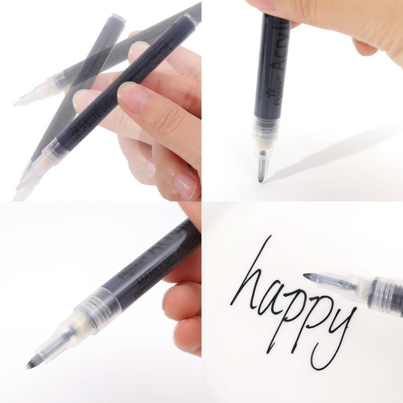 [Đặc sắc] Bút đánh dấu Acrylic - Sấy nhanh, chống thấm nước - Văn phòng phẩm dành cho học sinh - Bút vẽ viết - Đồ dùng học tập văn phòng - Bút viền - Thích hợp cho thủy tinh, da, thép