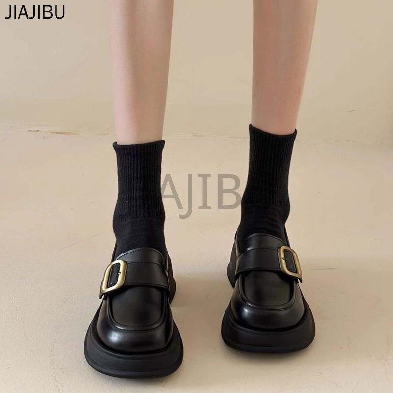 Size 35-43 Giày Da Phong Cách Anh Quốc Giày Nữ Cỡ Lớn Non-slip High Heel Lolita Shoes 42 Korean Fashion Platform Mary Jane Shoes French Soft Sole Princess Style Doll Shoes Giày Lười Gót Dày Màu Nâu Nhật Bản Giày Cosplay Đồng Phục JK Giày Nhảy Giày Da Đanh