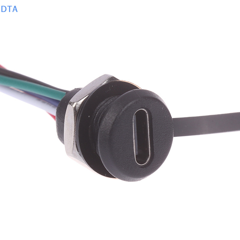 Dta 1 Ổ cắm nữ Giao diện sạc có dây hàn USB Type-C Đầu nối chống nước Nén trực tiếp Đế nữ PO