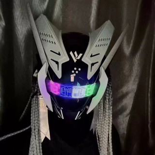 Mặt nạ Cyberpunk Mặt nạ có thể sạc lại cos Cool Mecha Unisex Đạo cụ Mũ bảo hiểm hiệp sĩ độc đáo Gundam