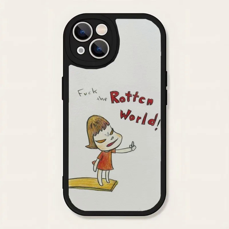 Bk-1 Yoshitomo Nara Artnet Artnet Ốp Điện Thoại Da Cừu Cho Iphone 13 Pro Max 11 12 14 Mini X Xr Xs 8 7 Puls Se Luxury Mobile