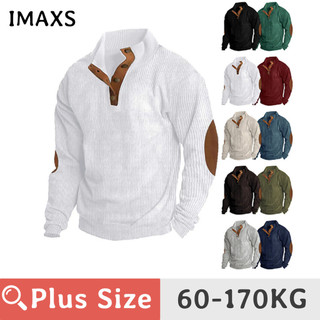60-170kg PLUS Size Nam Ngoài Trời Corduroy Casual Size Lớn Đứng Cổ Áo Dài Tay