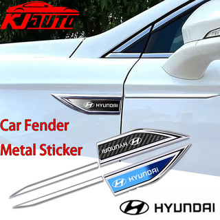 2 Cái / bộ Xe Hyundai Fender Kim Loại Miếng Dán Bên Ngoài Trang Trí Bên Phải Trái Đề Can Sửa Đổi Cho Stagazer Creta Accent Getz Avega I10 Santafe H1 Matrix I30 HB20 Tucson N Nline