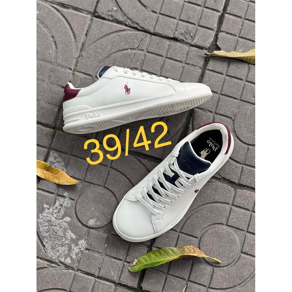 Giày sneaker hàng hiệu P.0.L0 Lau.ren Heritage Court II White  - nhiều phối màu Trắng
