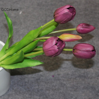 Gcdhome Silicone Real Touch Hoa Tulip Bó Hoa Trang Trí Hoa Nhân Tạo Nhà Dec HOT