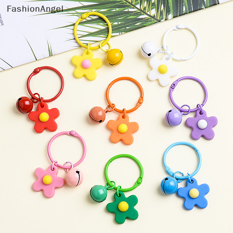 FashionAngel Hoa Nhiều Màu Sắc Móc Khóa Với Kim Loại Sáng Tạo Móc Khóa Chuông Hoa Mặt Dây Chuyền Móc Khóa Túi Phụ Kiện Móc Khóa TH