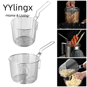 YYlingx 1 Cái Lưới Lọc, Giỏ Chiên Sâu Mini Inox 304, Bền Cho Bánh Bao Khoai Tây Chiên Pháp Chip Phục Vụ Có Tay Cầm Bộ Lọc Chip Chiên