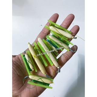 Phao bắp + dây cước + lưỡi câu cá rô, cá nhỏ