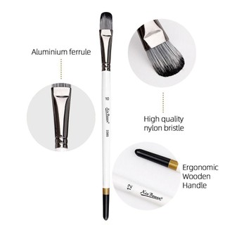 Bộ bút cọ sơn MEGOCE, Đồ dùng nghệ thuật Nylon Bút màu nước, Bàn chải sơn nghệ thuật DIY màu trắng
