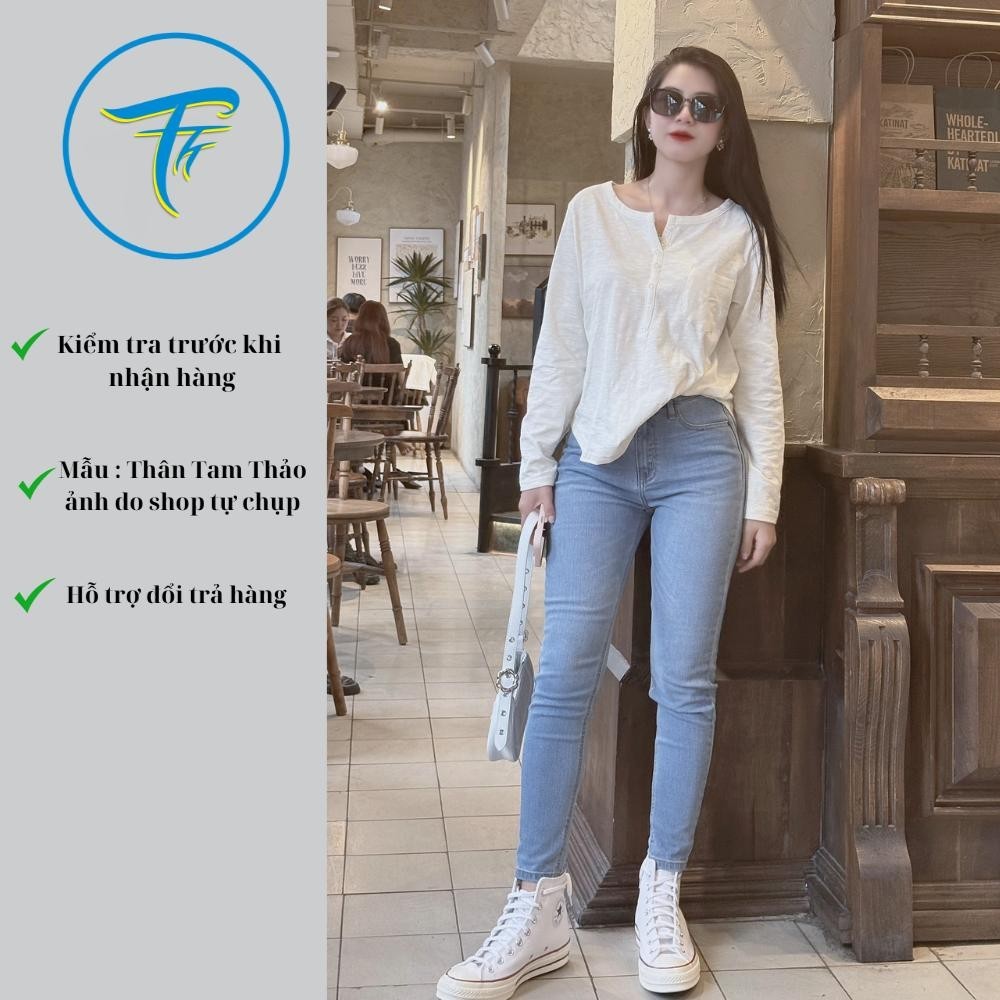 Ảnh TTTHAO - Quần jeans nữ skinny dài 92-94cm tôn dáng chất vải VNXK cotton co giãn cao cấp S69 3