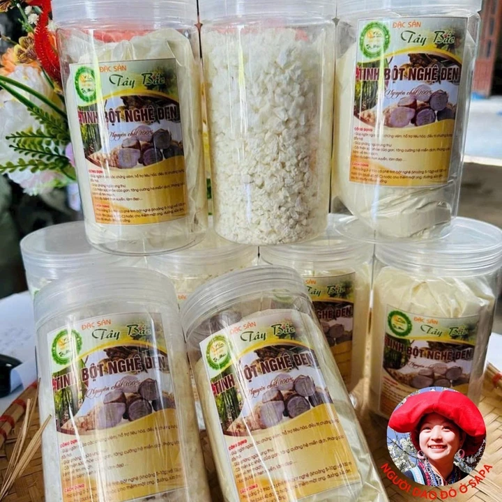 Tinh bột nghệ đen, nga truật nguyên chất xay lọc, tinh chế từ nghệ đen tươi, khô dùng uống, làm nghệ đen viên mật ong