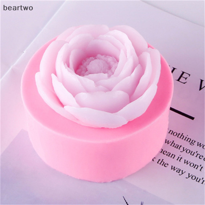 < Beartwo > Hoa Mẫu Đơn Xà Phòng Handmade Khuôn Silicon Làm Bánh Fondant Trang Trí Đẹp