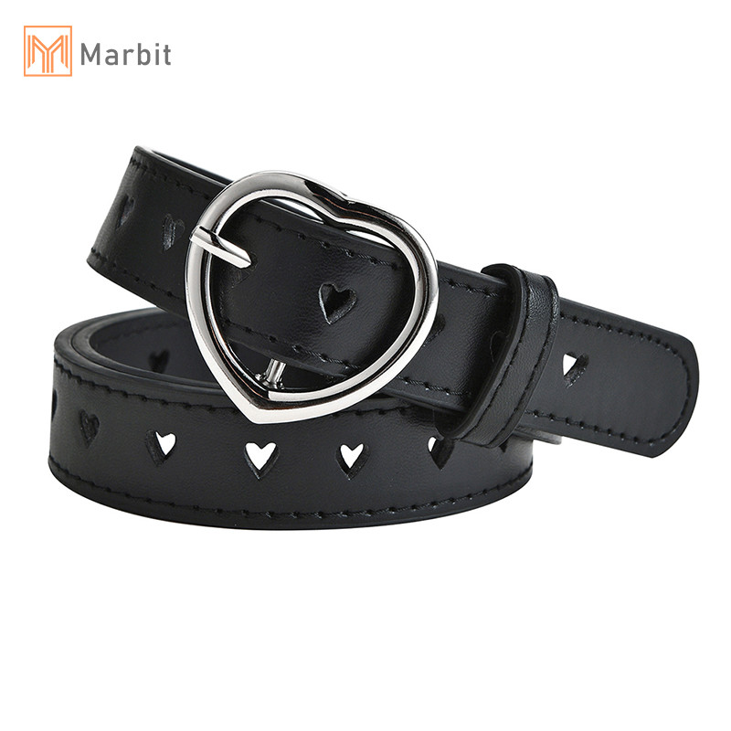 Marbit Trẻ Em Giả Da Trẻ Em Dễ Thương Đào Khóa Trái Tim Thắt Lưng Bé Gái Thắt Lưng Mới