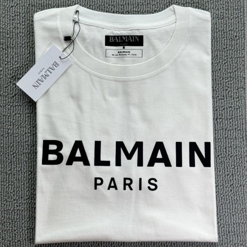 Balm Letter logo In Hình Mùa Hè Cotton Nguyên Chất Thoáng Khí Unisex Áo Thun Cổ Nhãn + Thẻ