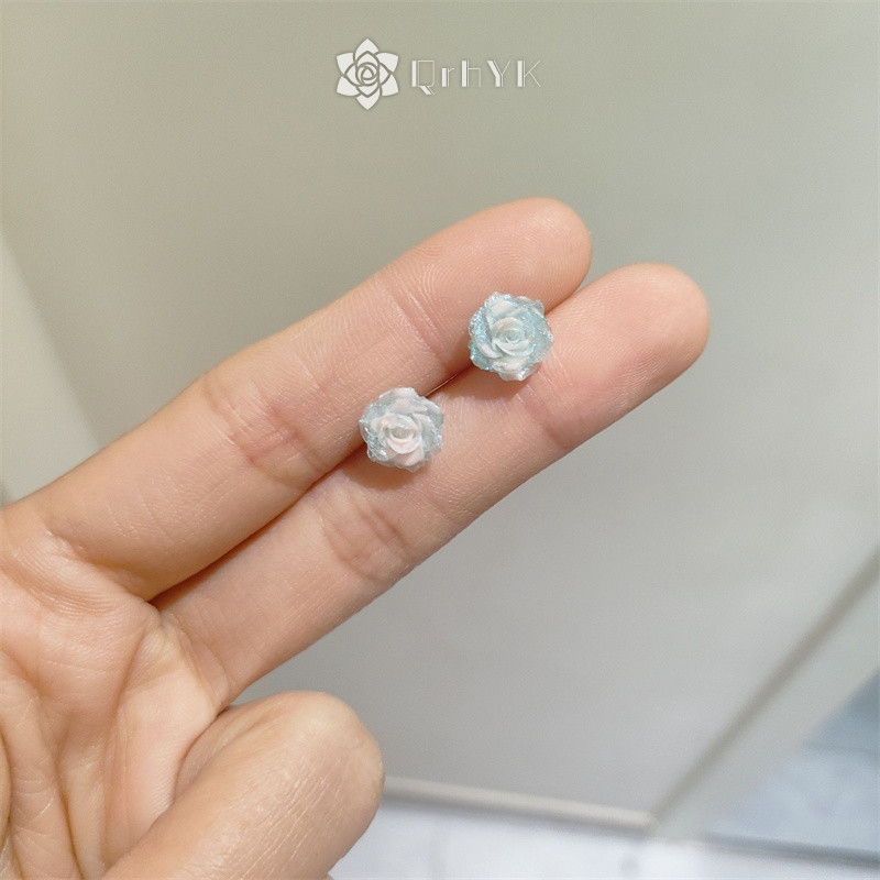 Qrhyk 1 / 4 Túi Bông Tai Hoa Ngọt Ngào Cho Nữ Bé Gái Bông Tai Nhựa Dễ Thương Dự Tiệc Thời Trang Phụ Kiện Trang Sức Quà Tặng Mới