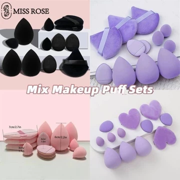 Miss Rose Powder Puff Set Trang Điểm Mút Trang Điểm Mặt Kem Nền Che Khuyết Điểm Trang Air Cushion Kit Trang Xốp Ngón Tay Bông Đánh Phấn