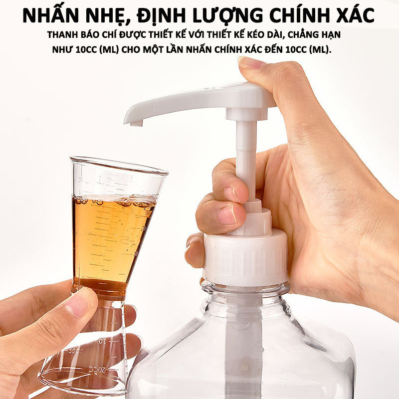 Bình đựng siro bằng nhựa thủy tinh1600ML,có vòi pump định lượng,Bình bơm đường，Nhựa cao cấp