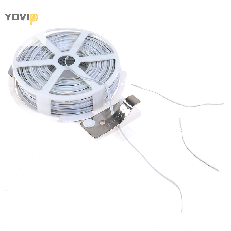 Yovip 1Pc (50m) Cà vạt xoắn chắc chắn đa chức năng màu trắng có dây phủ VN