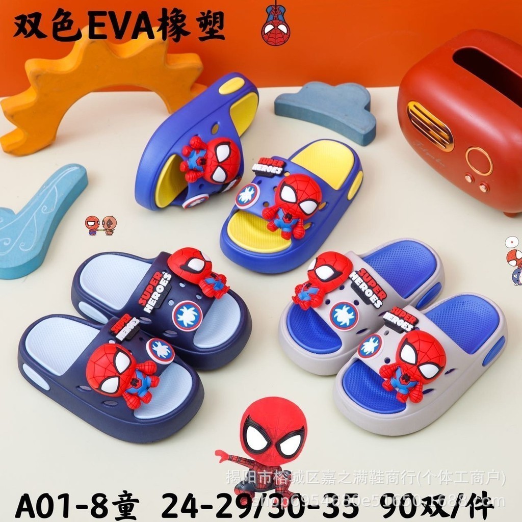 Dép lê Người Nhện Siêu Nhân cao cấp đế cao chất liệu nhựa EVA siêu nhẹ chống trượt, không lo mồ hôi chân đi mưa DBMA01