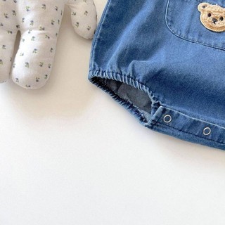 Bộ quần yếm Denim cho bé Bộ quần áo mùa hè cho bé sơ sinh Quần áo liền quần siêu dễ thương Bộ áo liền quần cho bé Onesie