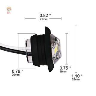 Twe 1 24V 3LED 3 / 4 "Vòng Trailer Bên Đánh Dấu Đèn Vàng Trắng Đỏ Cho Xe Tải Giải Phóng Đèn Xe Tải Bật Đèn Tín Hiệu VN