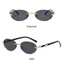 TOPTOOLCX Punk Shades, Kính râm khung hình bầu dục bảo vệ UV400 không khung, Kính mắt Y2K phong cách đường phố cổ điển dành cho nữ