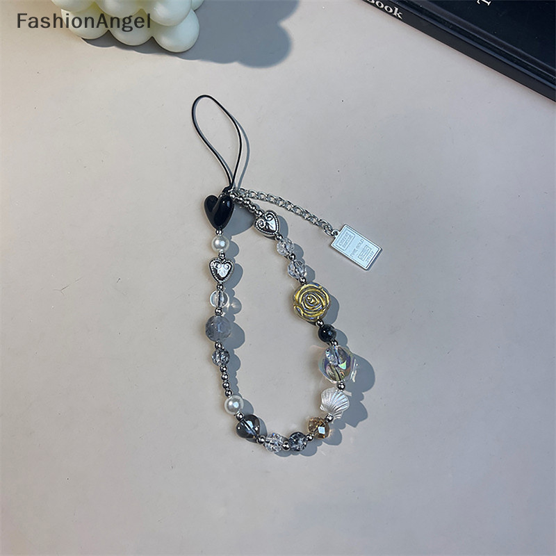 FashionAngel Cho Phụ Kiện IP Dây Ins Y2K Trái Tim Điện Thoại Quyến Rũ Dây Đeo Hoa Hạt Mặt Dây Chuyền Vòng Tay Hàn Quốc Cho Bé Gái Trang Sức TH