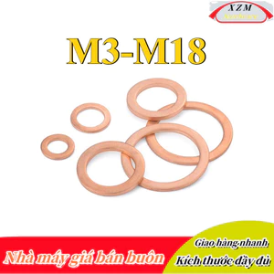 Long đền，vòng đệm phẳng bằng đồng nhiều cỡ khác nhau，Vòng Đệm Chữ o Phẳng Bằng Đồng Trơn Đặc Biệt Cho Vòng Đệm，Vòng Đệm Kín Bằng Đồng Đỏ M3 / M4 / M5 / M6-M18 (XZM-DM-w)