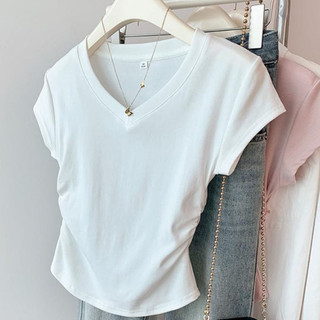 Áo Kiểu Babytee croptop Cổ Tim Rúm Eo Nữ Xinh xắn