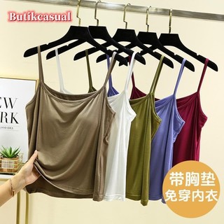 Phụ Nữ Modal Ngực Đen Trắng Không Tay Đồng Bằng Áo Thun Mùa Hè Mỏng Mỏng Áo Sơ Mi Thường Ngày
